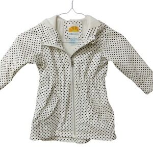 Vintage C&C California Kids Polka Dot Hooded Rain Wind Jacket Size 2T